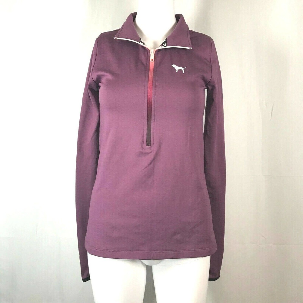 PINK Victorias Secret Sweatshirt Womens XS Ultimateâ Purple Logo Long Sleeve Zip